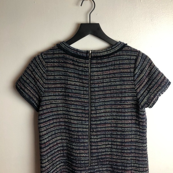 LOFT Womens Fringe Blue Shirt Dress 4 - Picture 3 of 4